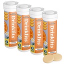 Drinklits Pomarańczowy Codziennie Electrolyte Hydration Tablets (4) Korek rurowy 124; 0g Sugar - Natural Sports Drink - Wielki smak 124; 4 Pack (40 Servings)