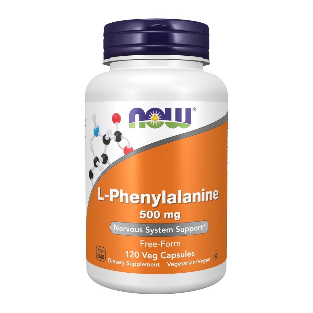 Teraz suplementy żywności, L -Fenyloalanina 500 mg, Wsparcie układu nerwowego *, Amino kwas, 120 kapsułki
