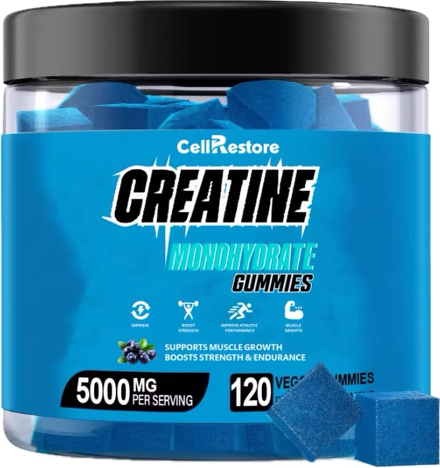 Gummy jednowodzian dla mężczyzn i kobiet - 5g jednowodzian dla stworzenia- Pomóż zwiększyć siłę i budować mięśnie, Cukier wolny, Wegan, Blueberry Flavor, 120 Count
