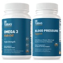 Dr Tobias Omega 3 Fish Oil & Blood Pressure Supplements for Heart, Mózg, Immune, Circulative Health, with Witamina C, B6, B12, Niacin, Folate & Herbs