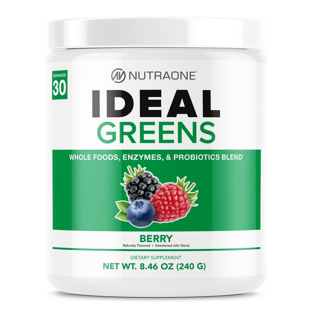 NutraOne Idealny Zielony Przeciwutleniacz i odżywczy - Bogate Superfood Zielone Proszek Suplement Berry- 30 Służenia