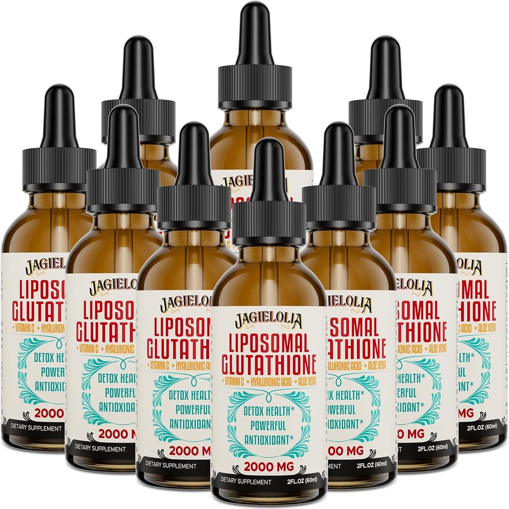 Liposomal Glutathione Liquid 2000MG - Suplement do detoksykacji przeciwutleniaczy dla kobiet i mężczyzn, Obrona starzenia, Funkcje wątroby i energii, z kwasem hialuronowym + Aloe Vera + Witamina C, Natural & Vegan, 20 FL.OZ