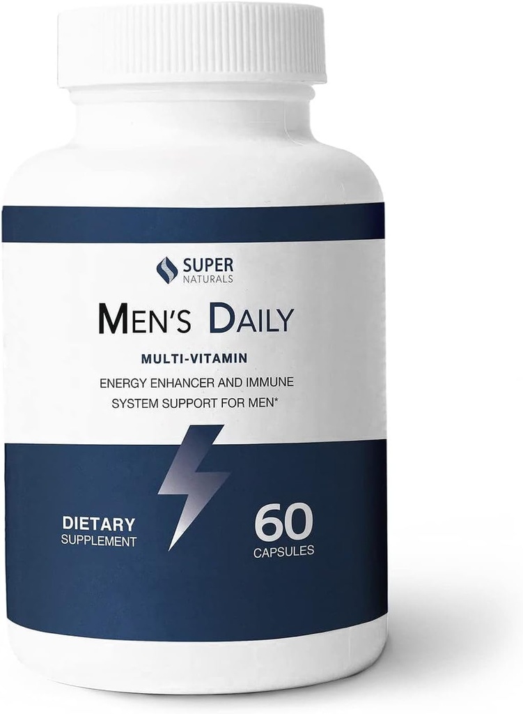 Super Naturals Mężczyźni Daily Multivitamin Energy Enhancer i Wsparcie układu immunologicznego dla mężczyzn (60 kapsułki, 30 Day Supply)