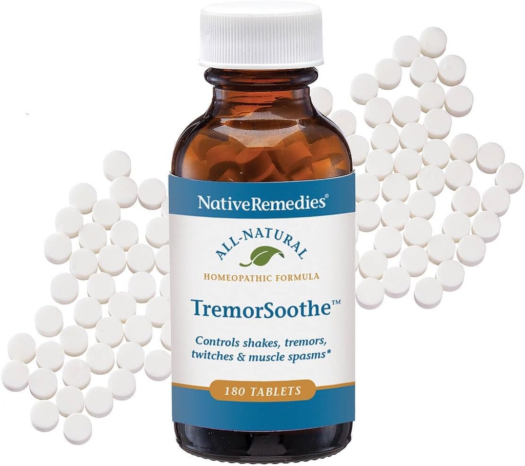 Native Remedies TremorSoothe - Natural Homeopatic Formula do temporally Control Shakes, Drżenia, Skurcze mięśni i drgawki -180 Tabletki