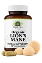 Lions Mane Supplement Kapsułki - Nie- GMO & Kosher Certyfikowany Lions Mane Mushroom Kapsułka dla funkcji kognitywnych, Nerve Health, Wzrost komórek mózgu, Poprawa ostrości i pamięci - 60 Kapsułki