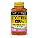 MASON NATURAL Lecytyna 1200 mg - Zdrowy układ sercowo-naczyniowy, pobudza wątrobę i zdrowie rozrodcze, 100 Softgels