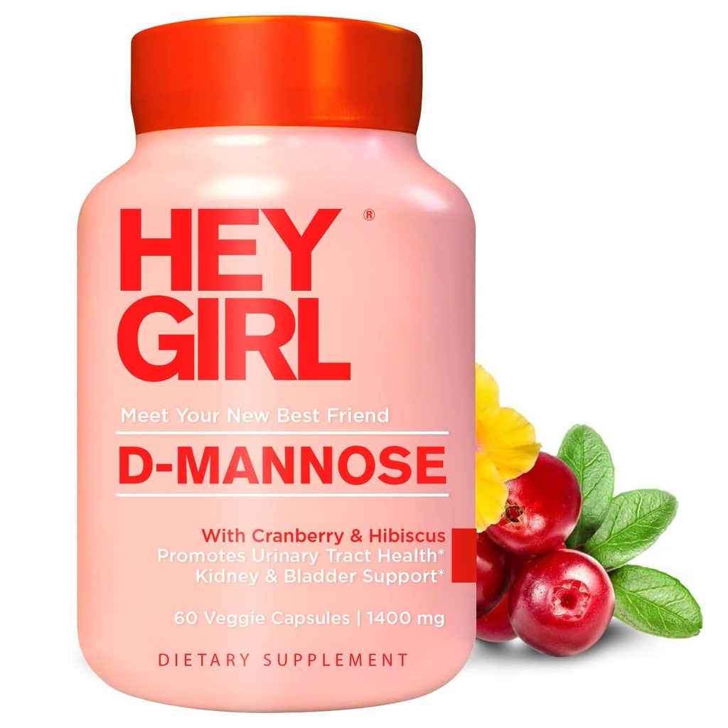 D Kapsułki mannozy - Sadzacy suplement UTI - Oczyszczanie i Flush Zanieczyszczenia - z naturalnego proszku D- Mannose, Żurawina, Hibiscus & Dandelion - Alternatywa dla żurawiny dla kobiet, 60 Kapsułki