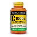 MASON NATURAL Witamina C 1000 mg Plus Rose HIPS i Bioflavonoids Complex - Wspiera zdrowy system immunologiczny, przeciwutleniacz i zasadniczy odżywka, 90 tabletek