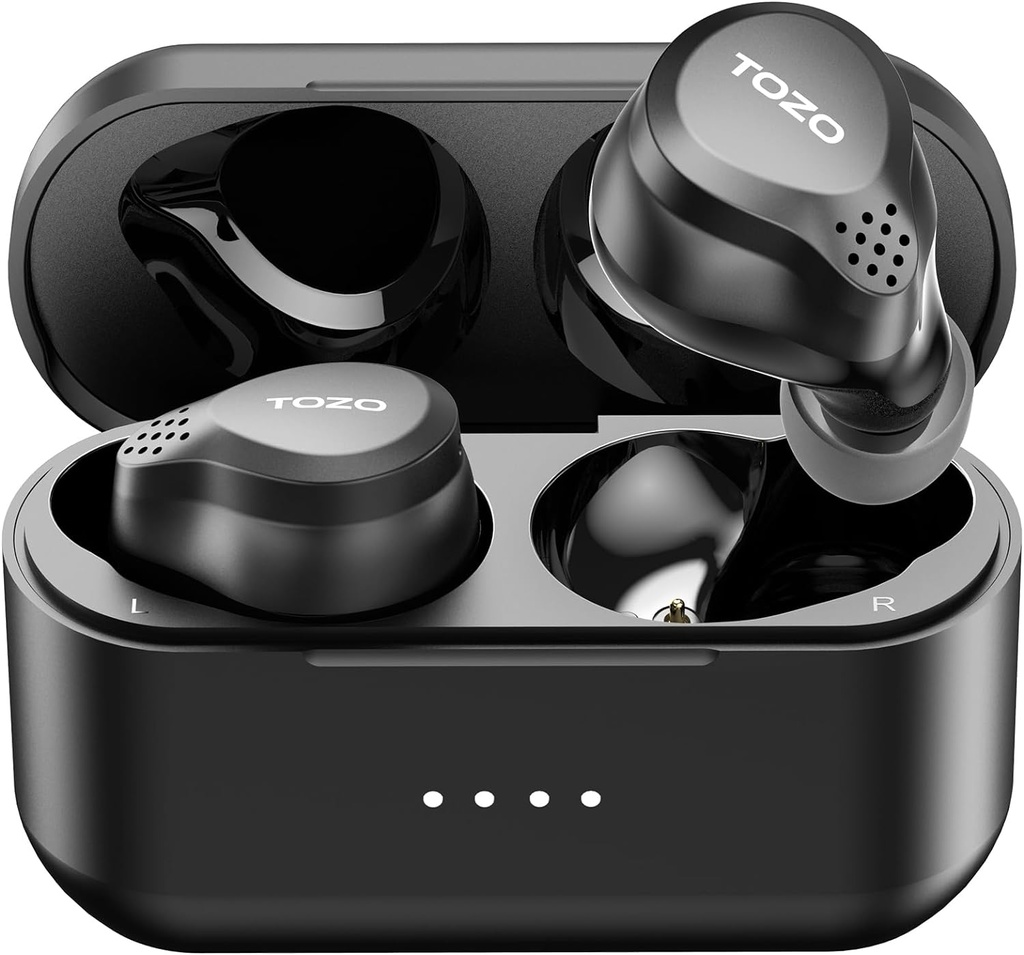 TOZO Nowe NC7 All- Function Hybrid Aktywny hałas Anulowanie bezprzewodowych słuchawek, Bluetooth 5.3 Słuchawki z Ultra Long 72H Playtime, in- Ear Detection, App Customization, Immersive Sound Deep Bass Headset