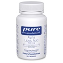 Pure Encapsulations Alpha Lipoic Acid 400 mg Evidence 124; ALA Supplement for Liver Support, Antioksydants, Nerve and Cardival Health, Free Radicals, and Carbohydrate Support * Evidence 124; 60 kapsułki