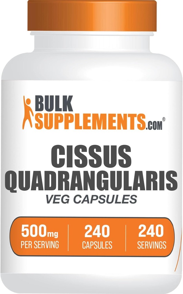 BulkSupplements.com Cissus Quadrangularis Extract Capsules - Cissus Quadrangularis Supplement - Gluten Free, 1 Capsule per Serving, 240 Veg Capsules (Opakowanie po 1)