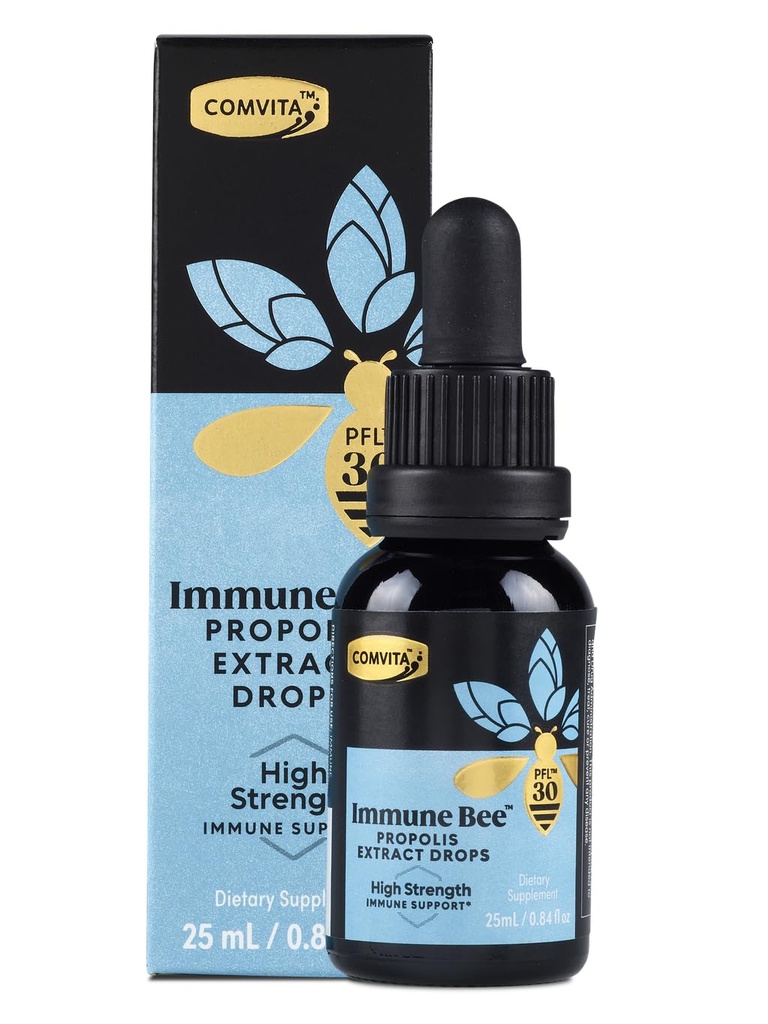 Ekstrakt Comvita Extra Siła Bee Propolis - Naturalne wsparcie immunologiczne, Krople dla zdrowia jamy ustnej, Płyn Propolis, Pomaga Soothe Throat, Alkohol wolny - PFL 30, 0,8 fl oz Butelka szklana