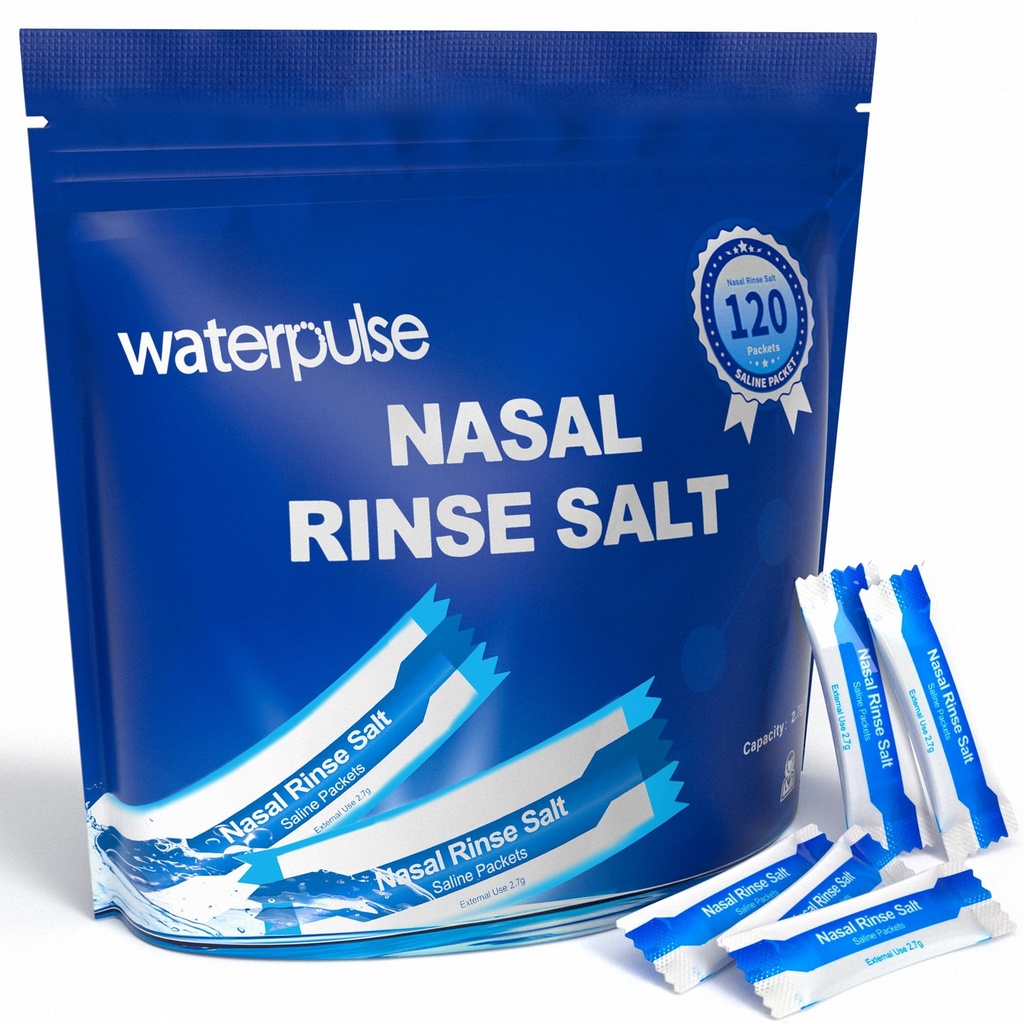 120 Pakiety soli, Pakiety do płukania zatok dla Neti Pots, Pakiety soli Neti Pot Indywidualnie zapakowane, Pakiety do płukania nosa Neti Pot Sól do nawadniania nosa, Nasal Wash Squeeze butelek i Sinus Relief