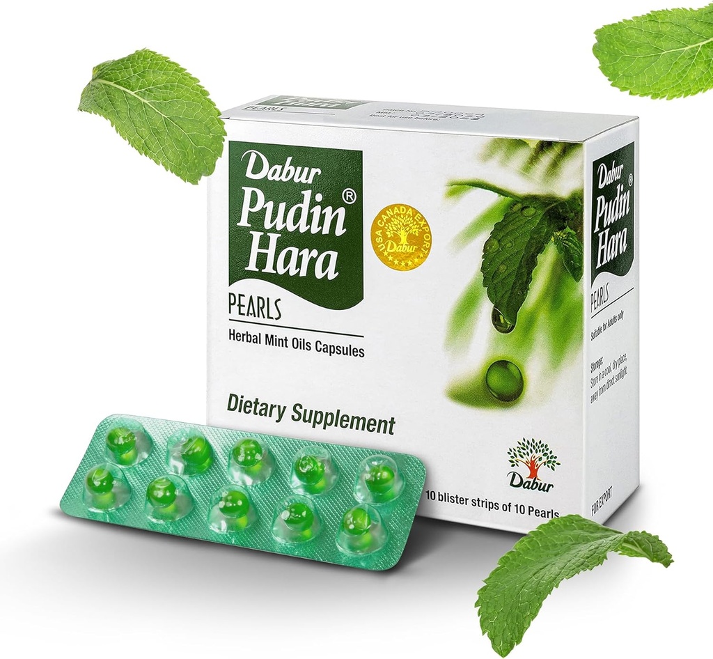 Dabur Pudin Hara Perły - Daily Digestive Care Supplements for Men and Women, Pomaga Abate Symples of Bloating, Kwasowość, Wzdęcia i Niestrawność dla Digestive and Gut Health, 400 (Opakowanie po 40)