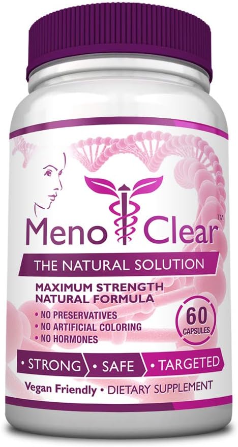 MenoClear Night - 30 Kapsułek - Menopauza Care - Zmniejszenie gorących błysków, Mood Swings i drażliwość - Melatonina, Valerian, Hesperidin - Made in The USA