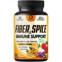 27in1 Fiber and Spice Supplement - W połączeniu z organicznym Pyllium, Całe jabłko, Elderberry & More - Wsparcie nastroju, ciała i odporności - 90 Kapsułki na 1 miesiąc