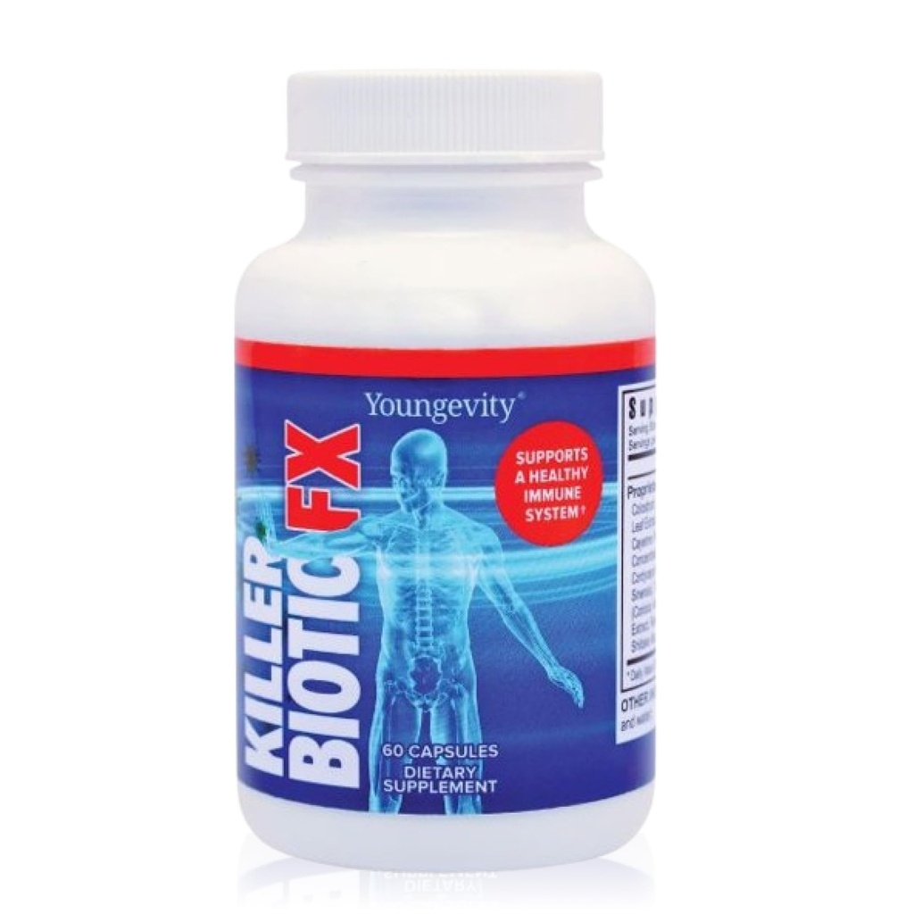 Younggevity Killer Biotic FX - Immune System Support Birmingham 124; Sourced from Bee Propolis, Mushrooms & Colostrum Birmingham 124; Naturalne wsparcie odporności 124; 60 Kapsułki