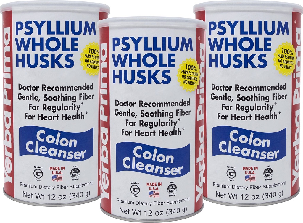 Yerba Prima Pzyllium Whole Husks Colon Cleanser, 12 Ounce (Pack Of 3)