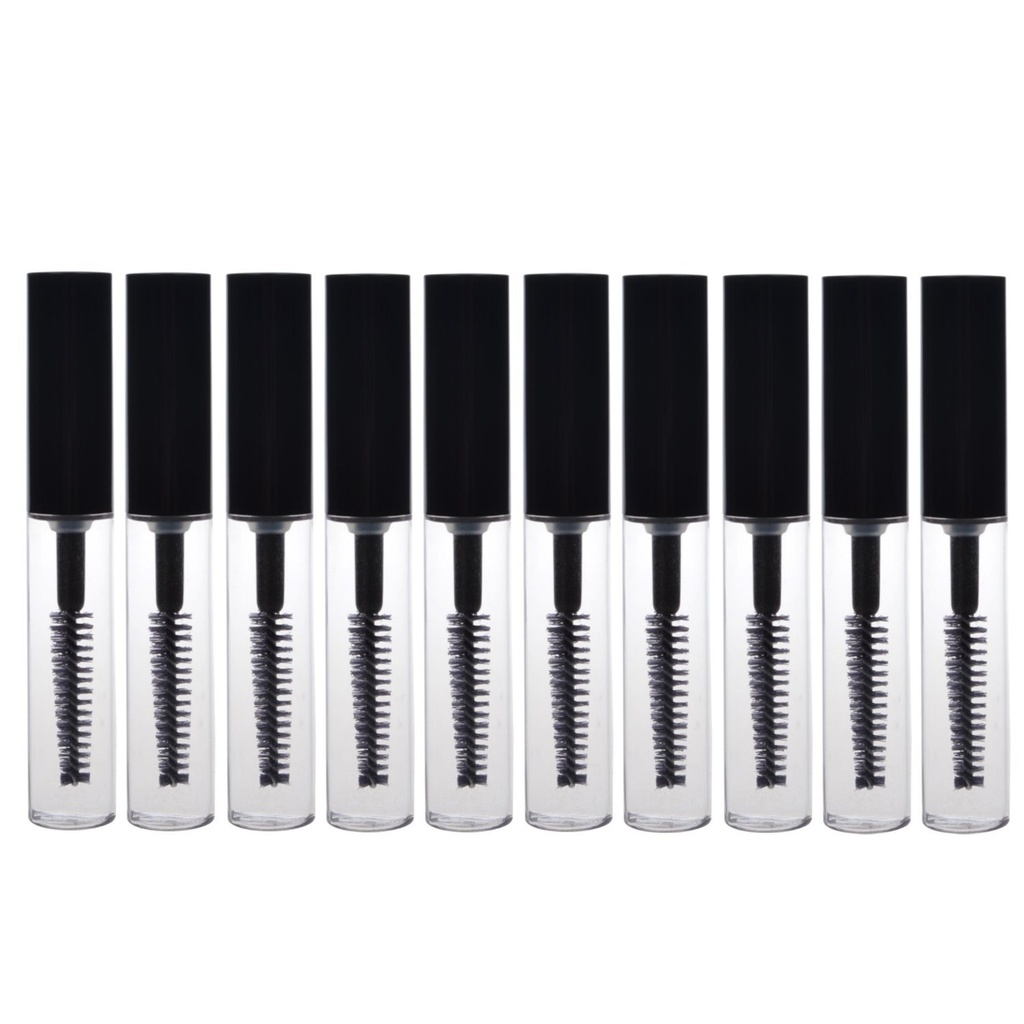 AKOAK 10 Opakowania 4 ml przezroczysty, wielokrotnego użytku, pusty pojemnik na tubkę do makijażu Fiolki Cosmetic Tool for Eyelash Growth Oil / Mascara z pędzlem do domu i podróży