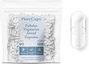 PureCaps USA - Pusty Weganin Wegan Pullulan Pill Kapsułki Rozmiar 00 XI124; 100 Pigułki łączone XI124; Clear XI124; Non-GMO Certified XI124; SLS, Gluten, Preservative Free