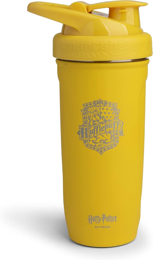 Smartshake Reforce Stainless Steel Harry Potter Hufflepuffs Shaker Butelka (900 ML / 30oz) 124; Lekka waga oporność Sportowa Shaker Butelka z miękkim lid 124; Leakproof, BPA Free & DEHP Free