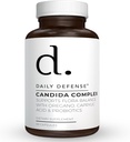 Candida Flush & Cleanse 60 Count Gut Support for Balanced Gut Flora z Oregano, Kwas kaprylowy, Probiotyki, & Enzymy Digestive - Suplement diety niezmodyfikowanej genetycznie
