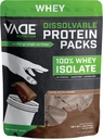Vade Nutrition Rozpuszczalne opakowania z białkami - 100% Serwatka Isolate Protein Powder Czekoladowy Milkshake - Niskie węglowodory, Niskie kalorie, Laktoza wolna, Cukier wolny, Tłuszcz wolny, Gluten wolny - 30 Pakiety, aby przejść