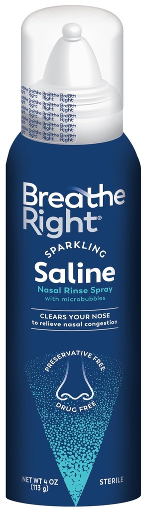 Wdech Prawy Sparkling Saline Nasal Shinse Spray - Effervescent, Drug-Free Relief from Stuffy Nose Ze względu na zimno lub alergię - Sparkling Sensation Only Bubbles może przynieść - 1 Can, 4.0 oz