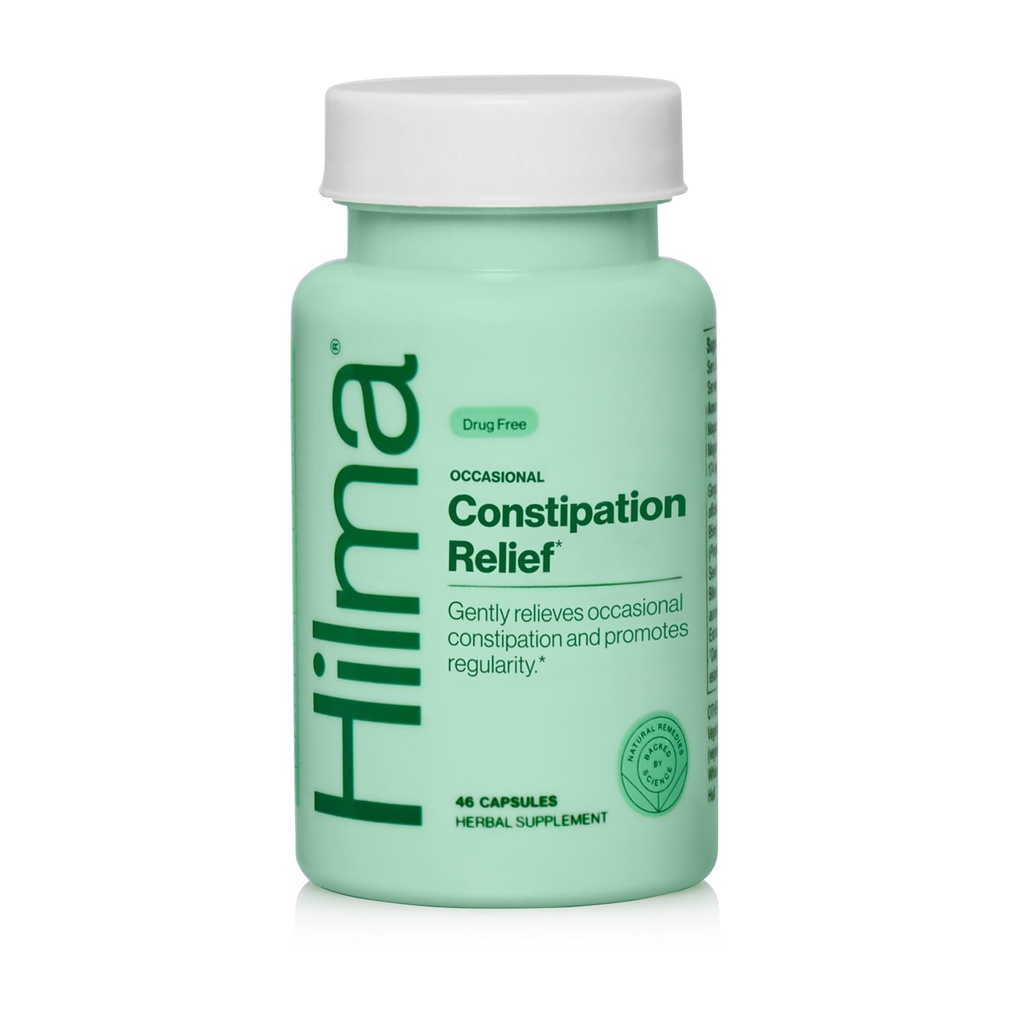 Hilma Gentle Bowel, Sporadyczne Zaparcia Relief z cytratu magnezu, Naturalne i delikatne Laxatives dla Zaparcia w / Cytrate magnezu, Ginger, Anise i Bitter Orange, 46 Kapsułki wegańskie