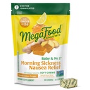 MegaFood Baby & Me Prentatal porannej choroby ulgi, Ginger Chews, z witaminą B6, Made Bez 9 Allergens żywności, Honey Lemon Ginger Flavor, 30 Chews