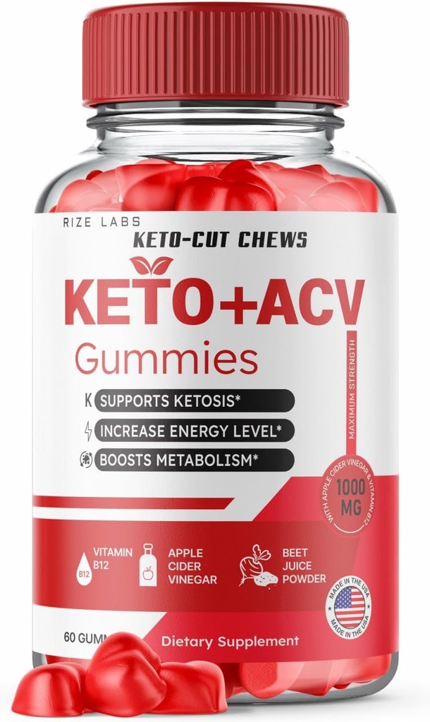 Keto- Cut Chews Gummies ACV - Keto- Cut Chews Premium Keto ACV dla zaawansowanych utraty wagi, Keto + ACC- Gummy, Keto Cut Chews maksymalny suplement siły, KetoCut Gummies Recenzje (60 Gummies)