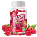 Jednowodzian Gummie Kreatyna Kompleks 6400mg dla mężczyzn i kobiet - Zaawansowana Formuła W / L- Tauryna + Witamina B12, Sugar Free Chewable Supplement, 90 Malina Gummies