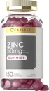 Carlyle Zinc 50mg Gummies Xi124; 150 Count Xi124; Wegan, Non-GMO i Gluten Free Formula Xi124; Cynk Cytrat Suplement diety