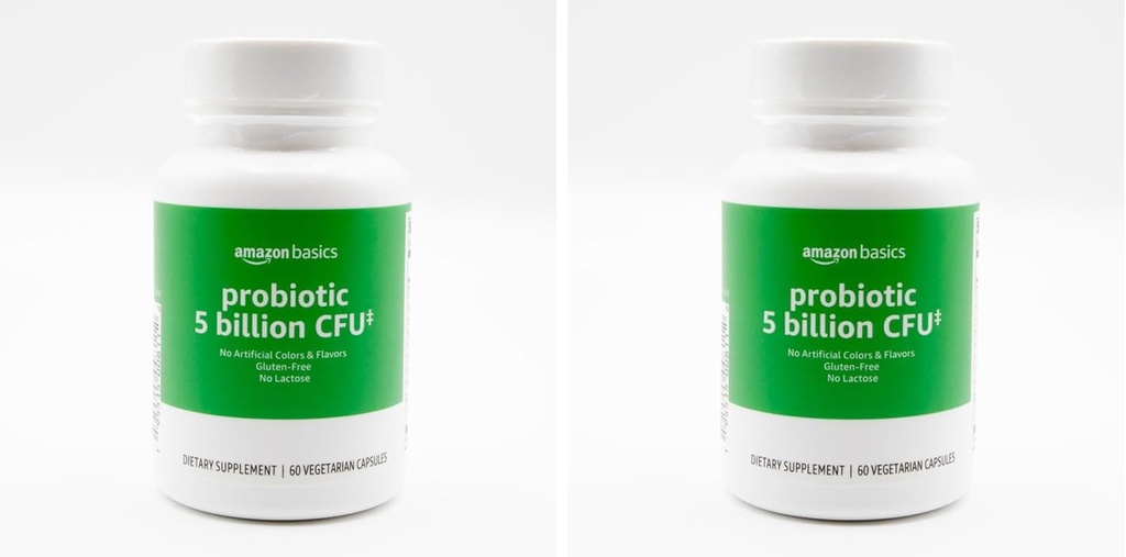 Basics Probiotic 5 Milion CFU, 8 szczepów Probiotic z 60 mg mieszanki prebiotycznej, 60 Hrabia Kapsułki wegetariańskie, 2 Supply Month, Wspiera zdrową trawienie (Wcześniej Solimony) (Opakowanie 2)