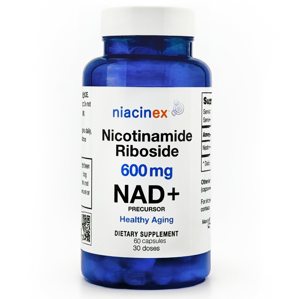 NAD + Suplement - 600mg Pure Nicotinamid Riboside (NR) - Zdrowe starzenie, mentalna klarowność i booster energetyczny - Suplementy regeneracyjne komórek dla kobiet i mężczyzn - 60 NAD Plus kapsułki - Made in USA