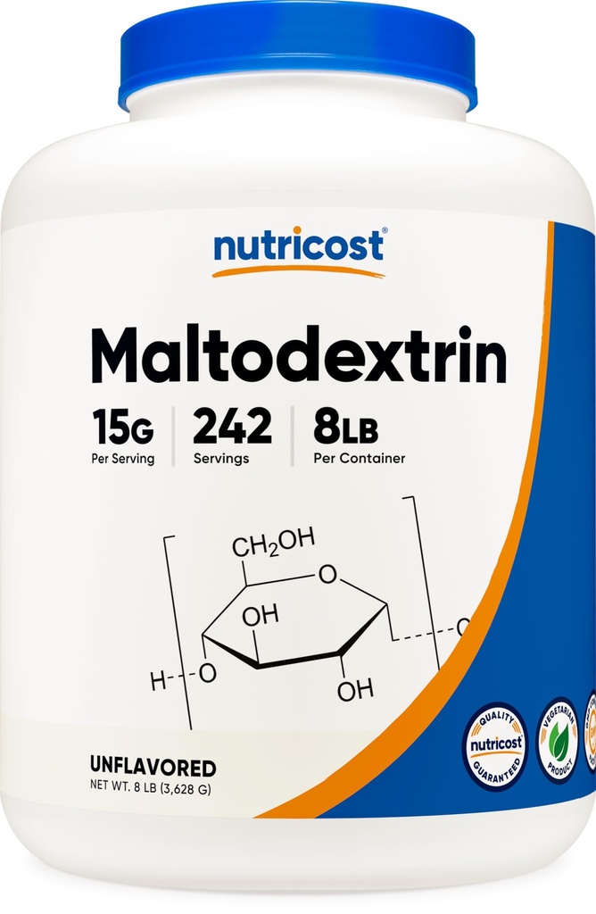 Nutricost Maltodekstryna w proszku 8LBS - bez glutenu, bez GMO