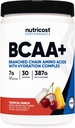 Nutricost BCAA + proszek nawadniający (Tropical Punch) 30 Słupki - Acidy rozgałęzione z kompleksem nawadniającym - Bezglutenowe, Non-GMO