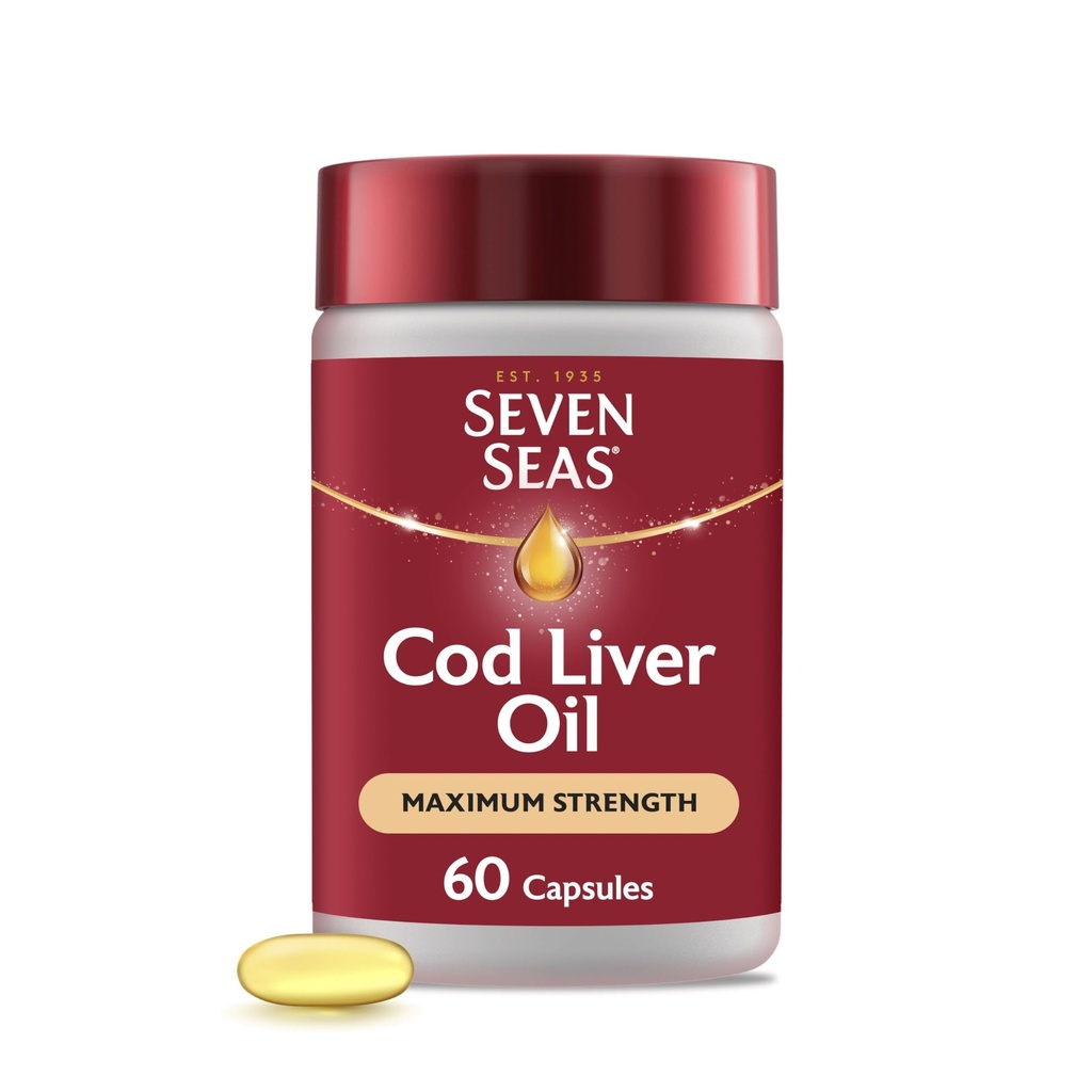 Seven Seas Cod Liver Oil Ekstra wysoka wytrzymałość 60 Kapsułki