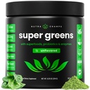 NutraChamps Super Zielonych Proszek Premium Superfood 124; 20 + Organic Green Veggie Whole Foods 124; Trawa pszenna, Spirulina, Chlorella Agregat 124; Przeciwutleniacz, Enzym spożywczy i mieszanki probiotyczne (9.0 Oz, Unflavored)