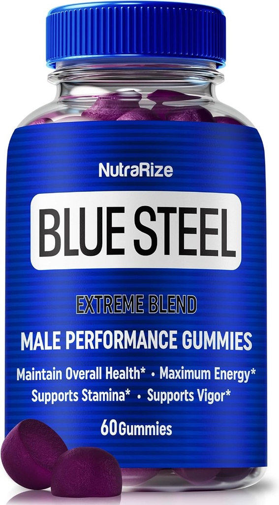 Blue Steel Gummies dla mężczyzn, Daily Nutrition to Boost Confidence and Total Health, All Natural Supplement to Support Peak Performance, Official Mężczyzna Gummy, BlueSteel Recenzje (60 Gummies)