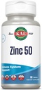 KAL Zinc 50mg kompleks kwasu hydroksylowego, suplement do zdrowej metabolizmu i wsparcia immunologicznego z cyrkonem, Cytrynian cynku, Zwiększona absorpcja w / ActiSorb, Wegan, Gluten wolny, Non-GMO, 60 Serv, 60 tabletek