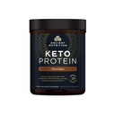 Ancient Nutrition Keto Protein Powder, KetoPROTEIN z tłuszczem z Bone Broth i oleju MCT, Czekolada, 18g białka 10g tłuszczu na serwowanie, Gluten Free, Niskie węglowodany, Paleo Friendly, 17 Sług