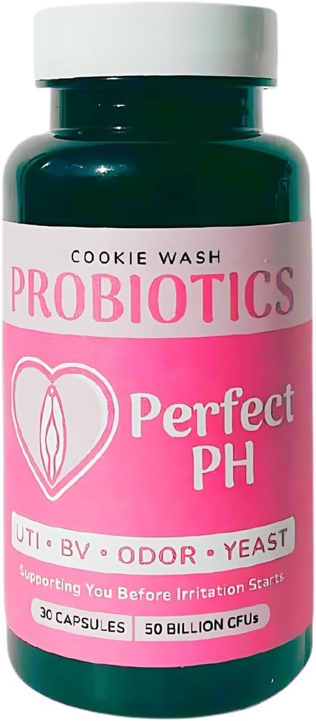 Myjnia Cookie Perfect PH Probiotyki dla kobiet - PH Balance, Gragestic, UT, & Feminine Health - 50 Miliard CFU - 14 unikalnych szczepów dla kobiet - 30 CT