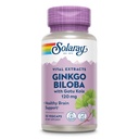 SOLARAY Ginkgo Biloba Extract with Gotu Kola - Ginko Biloba Capsules for Brain Health Support - Vegan, Lab Verified, 60- Day Guarantee - 60 Servings, 60 VegCaps (30 VegCaps)