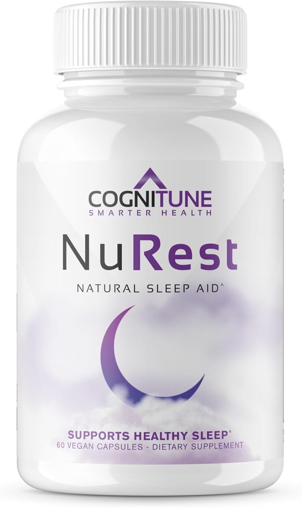 CogniTune Natural Sleep Supplement - Non Habit Forming Sleep Pills, Non Drowsy Herbal Sleep Aid Formuła w / Melatonin, Valerian Root, Lemon Balm, Rumianek, GABA, L- Theanine, Magnezu, Amino Acids