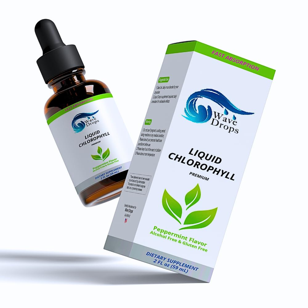 Clorophyll płynne krople - szybko absorbujący płynny chlorofil - do naturalnej energii Boost i funkcji immunologicznej -2Fl Oz