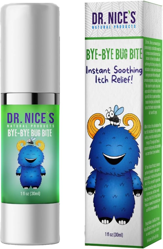 Dr Nice Bye-Bye Bug Bite - Kojąca Bug i Mosquito Bite Itch 124; Wszystkie naturalne 124; Przyjazne dla dzieci samo Zastosowanie 124; Hydrożel dla Bites, Nawadnianie, Upośledzenie skóry 124; Soothe Refresh Calm Cool (30 ML)