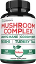 Satoomi 10in1 Lions Mane Supplement Complex - Mieszane z Cordyceps Sinensis, Reishi Mushroom, Turcja Grzyb ogonowy & Inne - 90 liczyć na 3 Miesiące