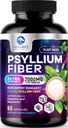 Pzyllium Husk Fiber Supplement 1500mg - Vegan Prebiotic, Solvable Fiber for Daily Digestive Health & Regularny Wsparcie, Natural Pzyllium Powder Caps, Sugar- Free, Non-GMO & Gluten- Free - 60 Kapsułki