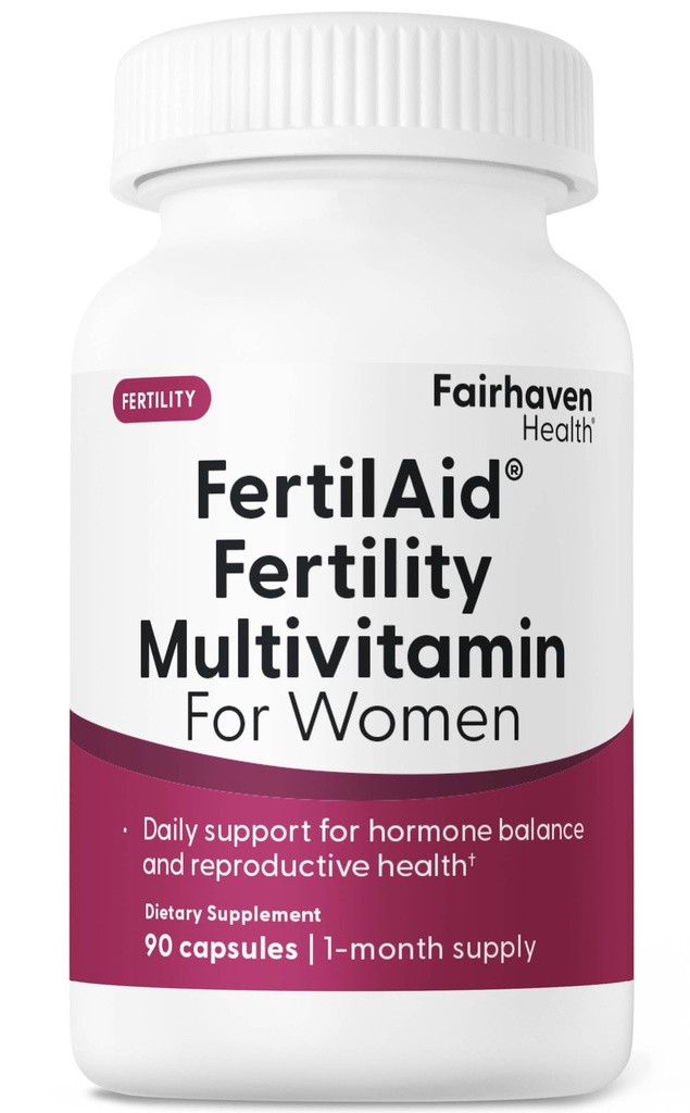 Fairhaven Health Fertilaid dla kobiet 124; Prenatalne suplementy witaminy płodności dla kobiet 124; Pojęcie dla niej z Vitex i Folate 124; Wsparcie Regularność cyklu i Ovulacja * 124; 90 Kapsułki